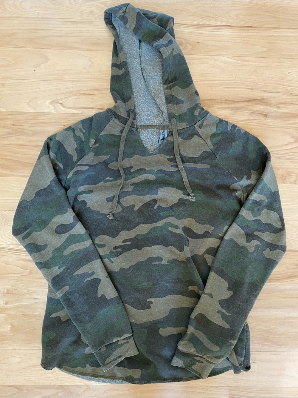 Independent Trading Company Camo Hoodie Lightweight Sweatshirt Medium Green Camo